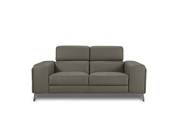 Action Leather 2 Seater Sofa  Natural Olive | Bed Sava