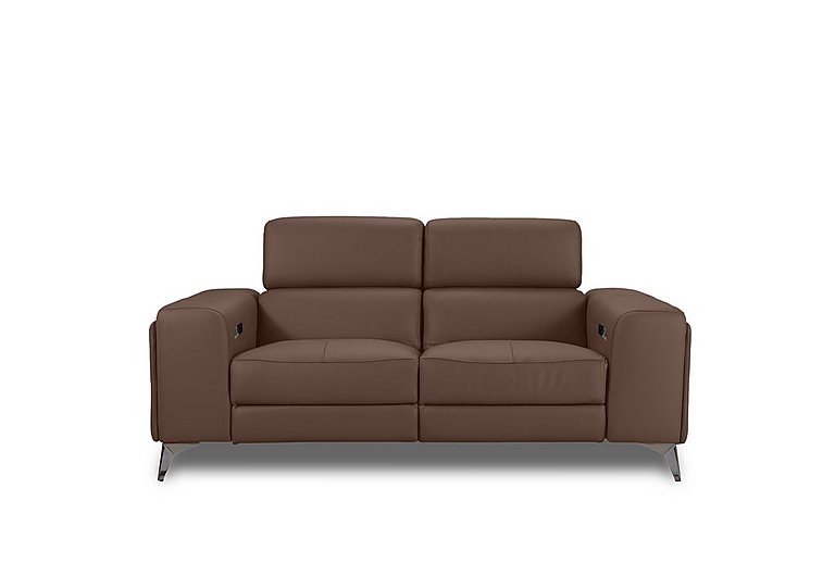 Action Leather 2 Seater Power Recliner Sofa - Roast