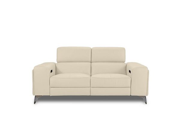 Action Leather 2 Seater Power Recliner Sofa  Stone | Bed Sava