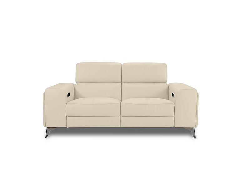 Action Leather 2 Seater Power Recliner Sofa - Stone