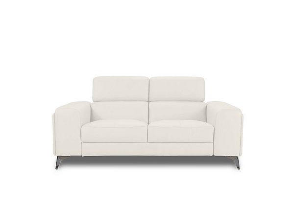 Action Leather 2 Seater Sofa  White | Bed Sava