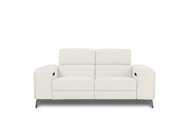Action Leather 2 Seater Power Recliner Sofa - White