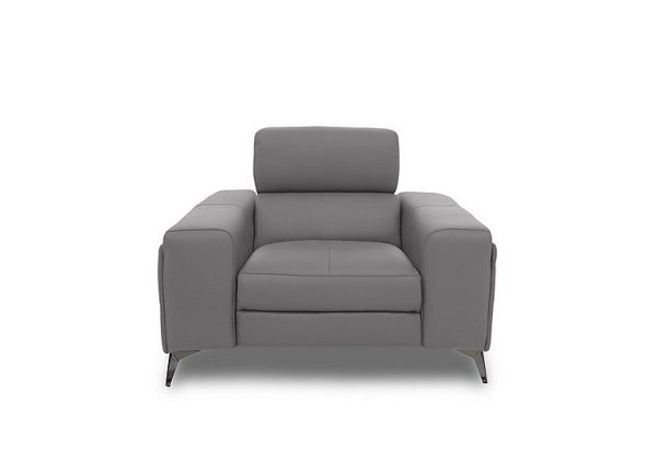 Action Leather Armchair with Manual Storage Arm  Natural Ash | Bed Sava