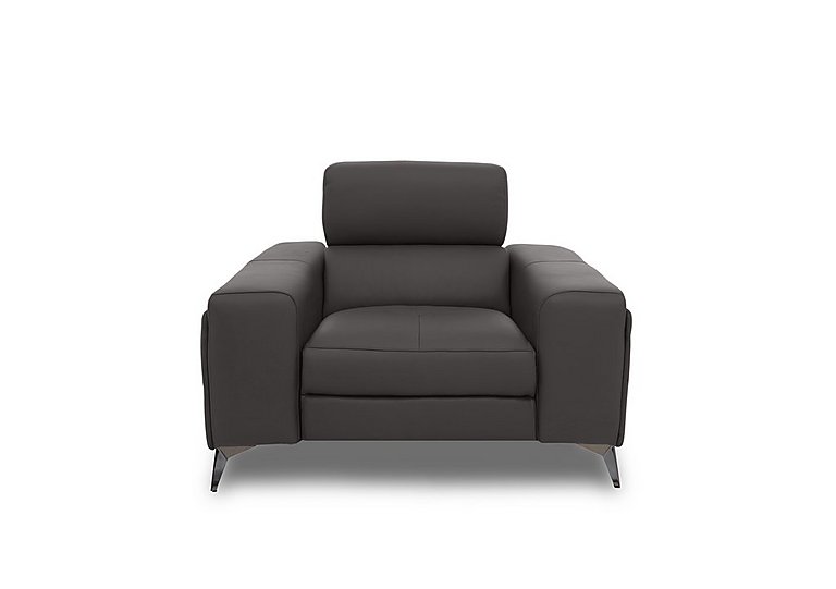 Action Leather Armchair with Manual Storage Arm - Piompo