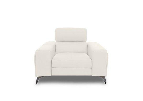 Action Leather Armchair with Manual Storage Arm  White | Bed Sava