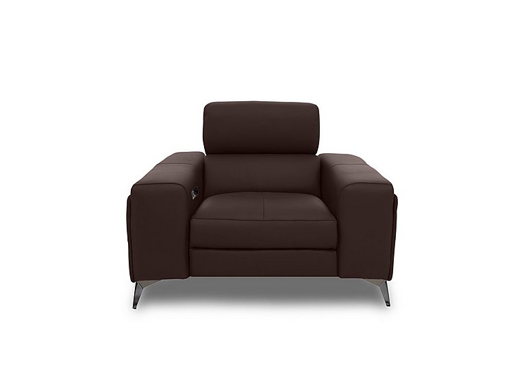 Action Leather Power Recliner Armchair - Burgundy