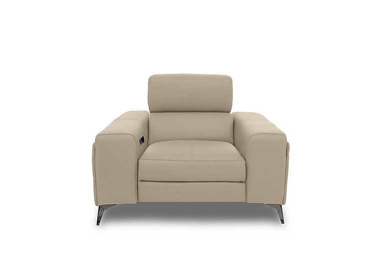 Action Leather Power Recliner Armchair - Dacota Pebble