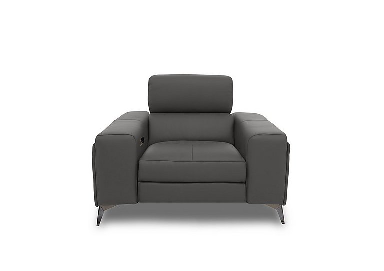 Action Leather Power Recliner Armchair - Grey