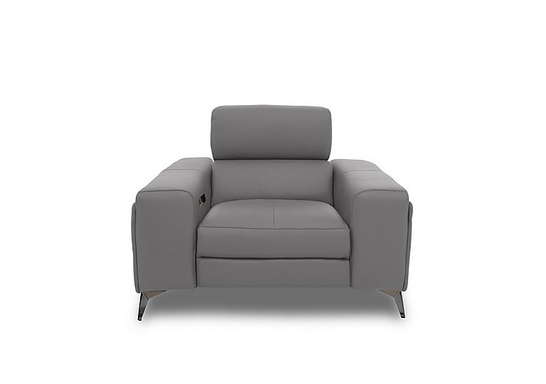 Action Leather Power Recliner Armchair - Natural Ash