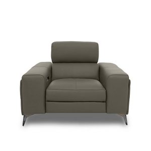 Action Leather Power Recliner Armchair  Natural Olive | Bed Sava