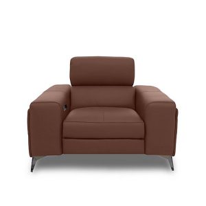 Action Leather Power Recliner Armchair  Natural Redmaple | Bed Sava
