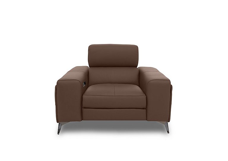 Action Leather Power Recliner Armchair - Roast
