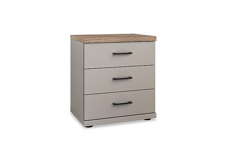 Wiemann - Adeline 3 Drawer Bedside Cabinet - Pebble Grey