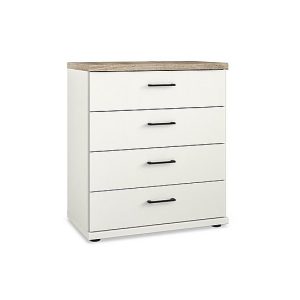 Wiemann  Adeline Wide 4 Drawer Chest  White | Bed Sava