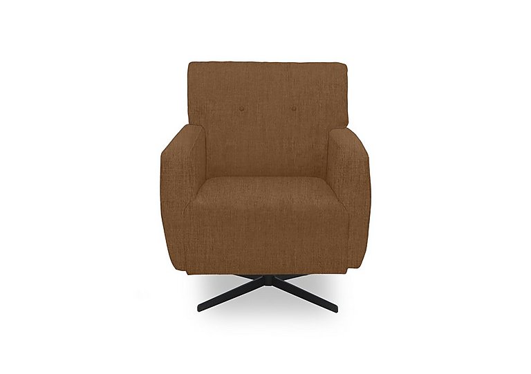 Abberton Accent Swivel Chair in Plain Fabric - Caramel Thaxted Chenille Plain