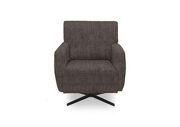 Abberton Accent Swivel Chair in Plain Fabric  Espresso Bromley Chenille Plain | Bed Sava