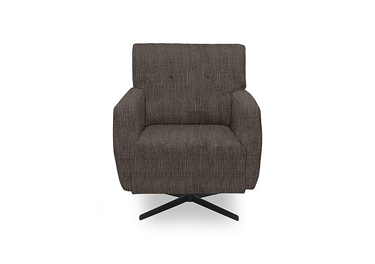 Abberton Accent Swivel Chair in Plain Fabric - Espresso Bromley Chenille Plain
