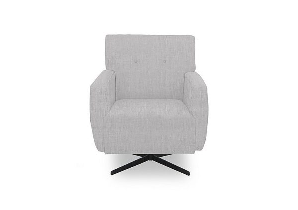 Abberton Accent Swivel Chair in Plain Fabric  Fossil Debden Plain | Bed Sava