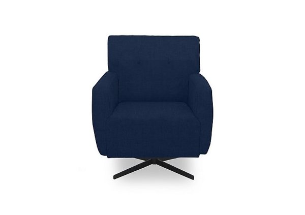 Abberton Accent Swivel Chair in Plain Fabric  Indigo Ashton Chenille Plain | Bed Sava