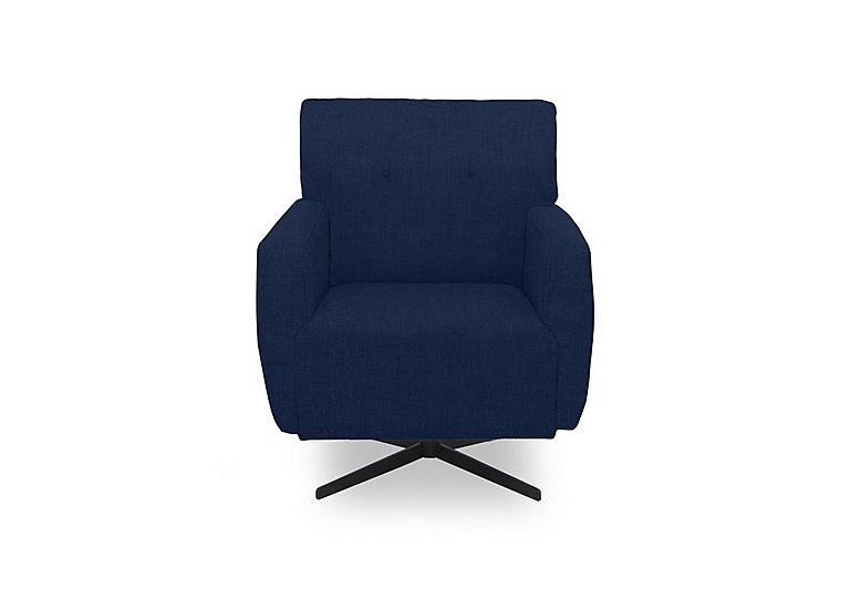 Abberton Accent Swivel Chair in Plain Fabric - Indigo Ashton Chenille Plain