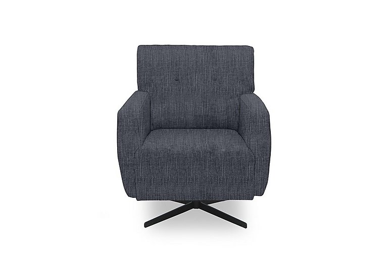 Abberton Accent Swivel Chair in Plain Fabric - Iron Bromley Chenille Plain