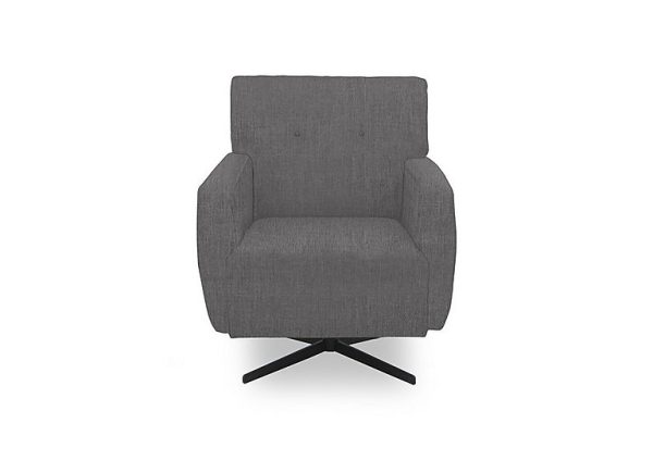 Abberton Accent Swivel Chair in Plain Fabric  Iron Debden Plain | Bed Sava