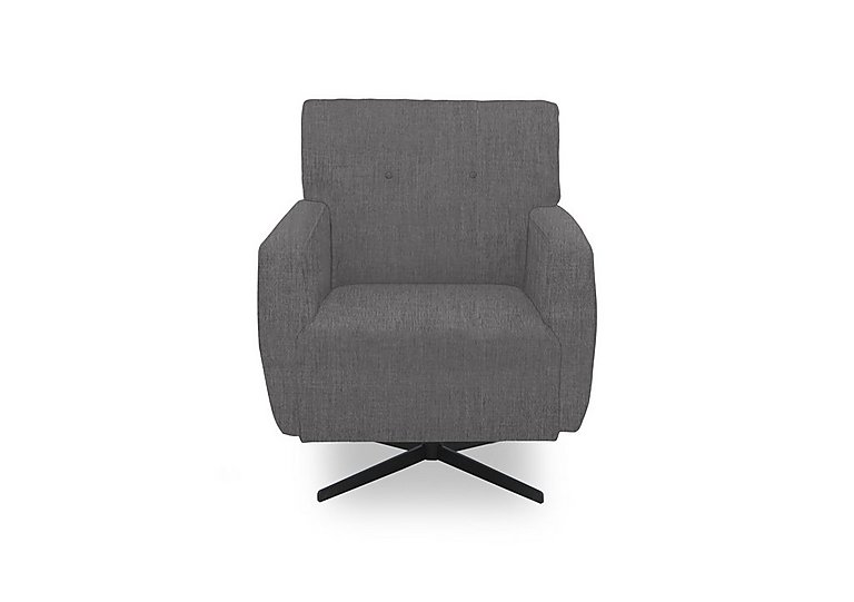 Abberton Accent Swivel Chair in Plain Fabric - Iron Debden Plain