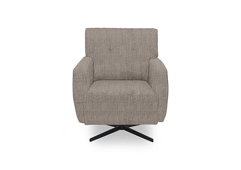 Abberton Accent Swivel Chair in Plain Fabric - Latte Bromley Chenille Plain