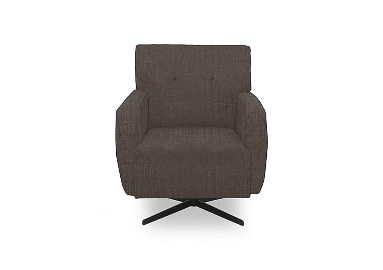 Abberton Accent Swivel Chair in Plain Fabric - Mink Thaxted Chenille Plain