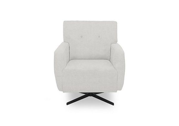 Abberton Accent Swivel Chair in Plain Fabric  Pearl Ashton Chenille Plain | Bed Sava