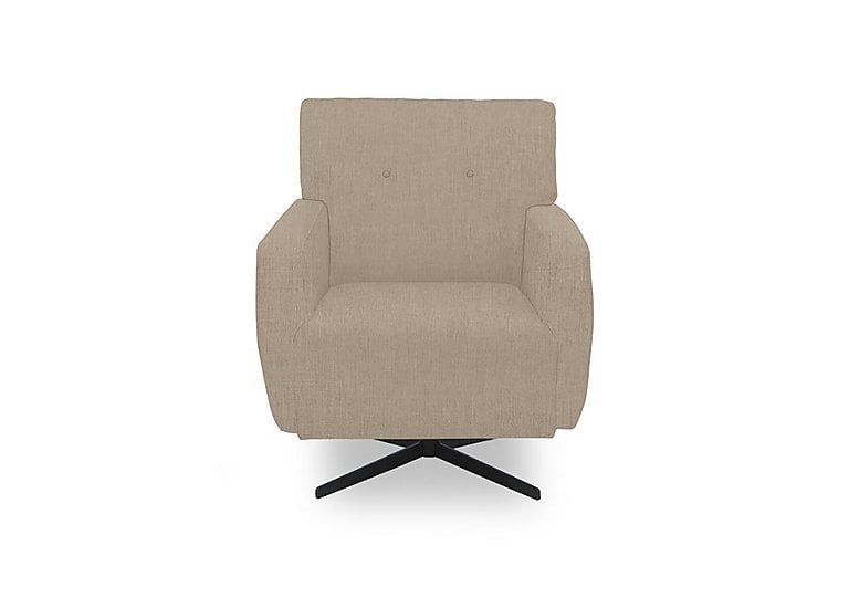 Abberton Accent Swivel Chair in Plain Fabric - Sand Thaxted Chenille Plain