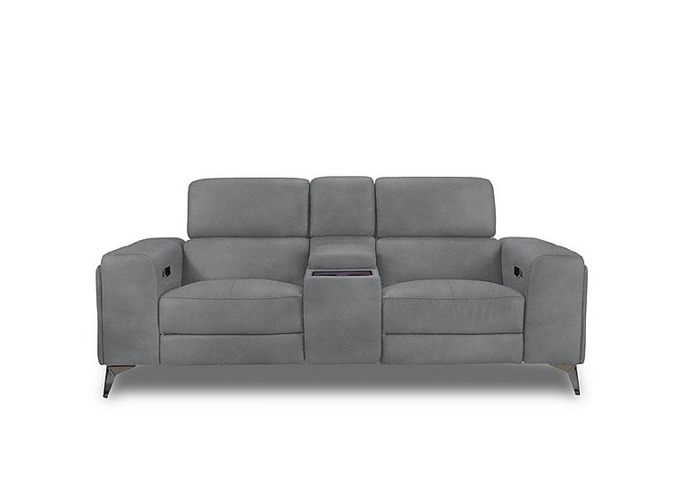 Action Fabric 2 Seater Power Recliner Media Sofa with Power Storage Arms - Velvet Grey
