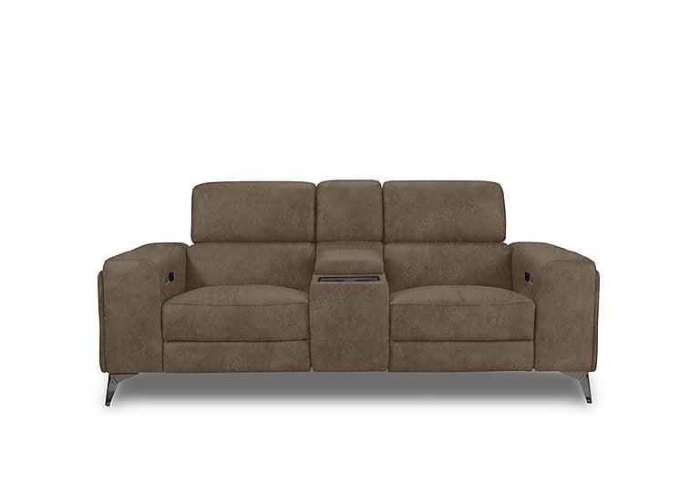 Action Fabric 2 Seater Power Recliner Media Sofa - Classic Brown