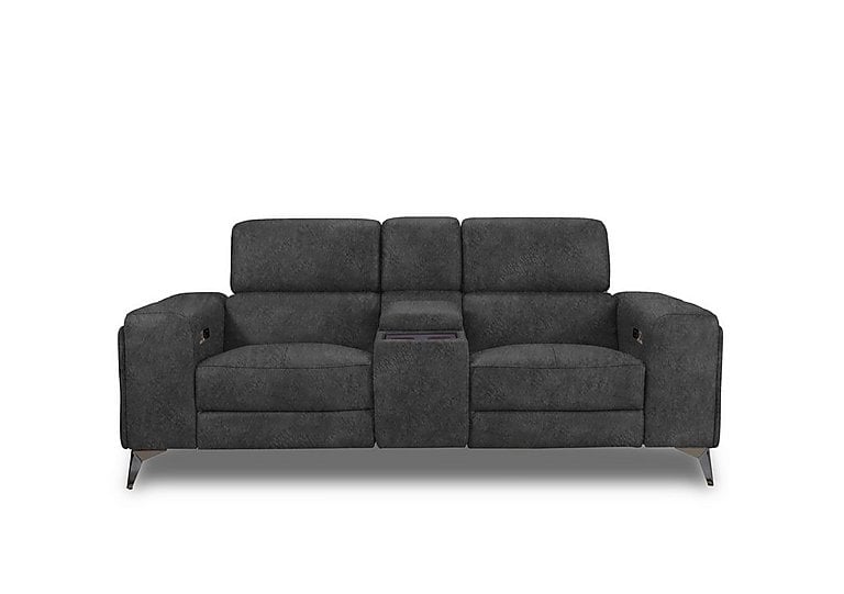 Action Fabric 2 Seater Power Recliner Media Sofa - Marble Dark Grey
