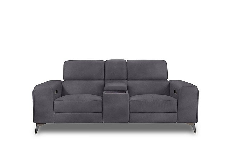 Action Fabric 2 Seater Power Recliner Media Sofa - Nappa Grey
