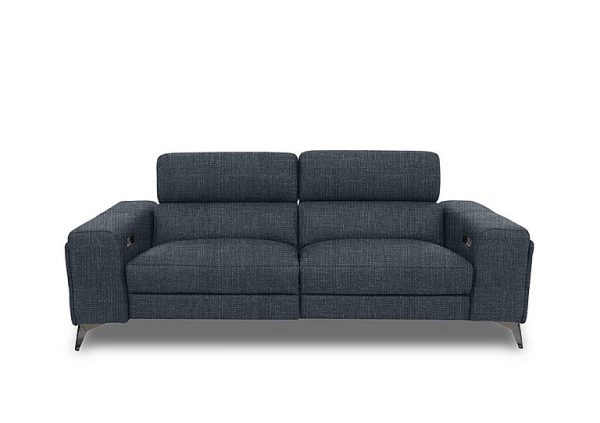 Action Fabric 3 Seater Power Recliner Sofa with Power Storage Arms  Halifax Charcoal | Bed Sava
