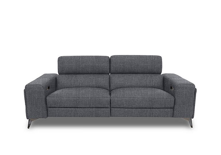 Action Fabric 3 Seater Power Recliner Sofa with Power Storage Arms - Halifax Gunmetal
