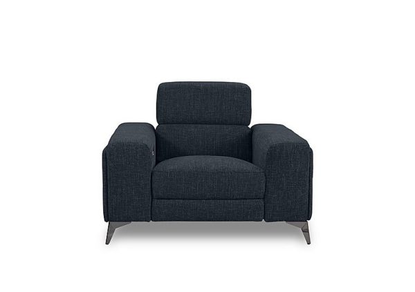 Action Fabric Power Recliner Armchair with Power Storage Arm  Black Mica | Bed Sava
