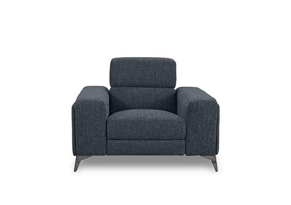 Action Fabric Power Recliner Armchair with Power Storage Arm  Halifax Charcoal | Bed Sava