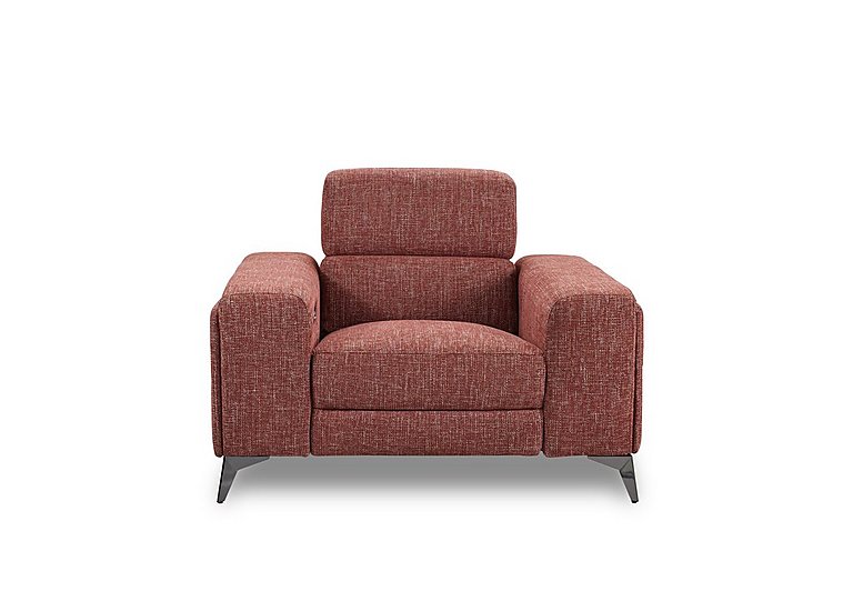 Action Fabric Power Recliner Armchair with Power Storage Arm - Red Maple