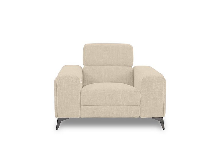 Action Fabric Power Recliner Armchair with Power Storage Arm - Weave Oatmeal