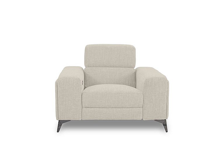 Action Fabric Power Recliner Armchair with Power Storage Arm - Weave Stone