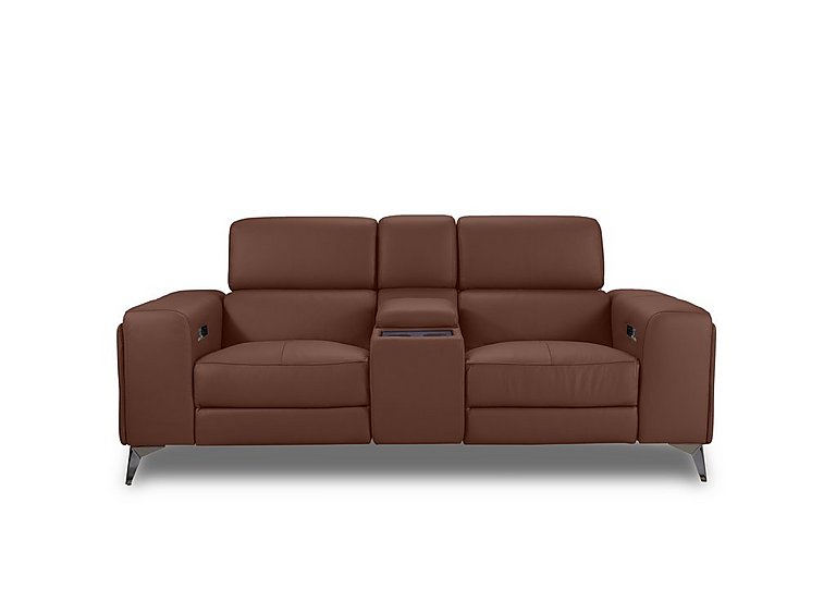 Action Leather 2 Seater Power Recliner Media Sofa  Natural Redmaple | Bed Sava