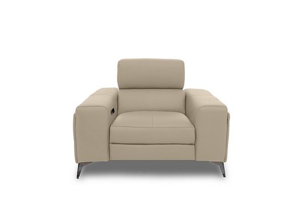Action Leather Power Recliner Armchair with Power Storage Arm  Dacota Pebble | Bed Sava