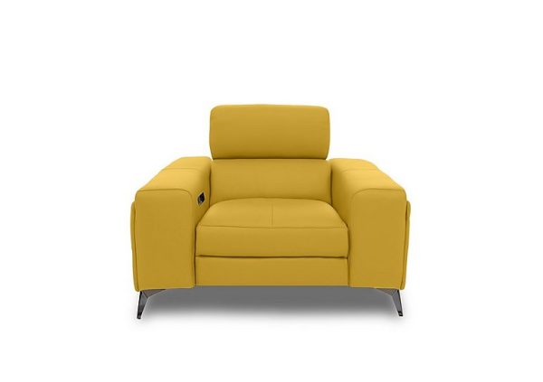 Action Leather Power Recliner Armchair with Power Storage Arm  Giallo | Bed Sava