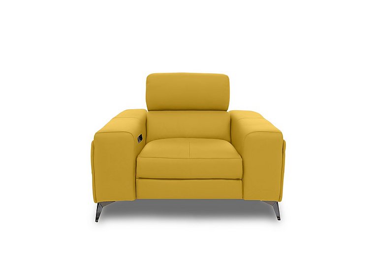 Action Leather Power Recliner Armchair with Power Storage Arm - Giallo