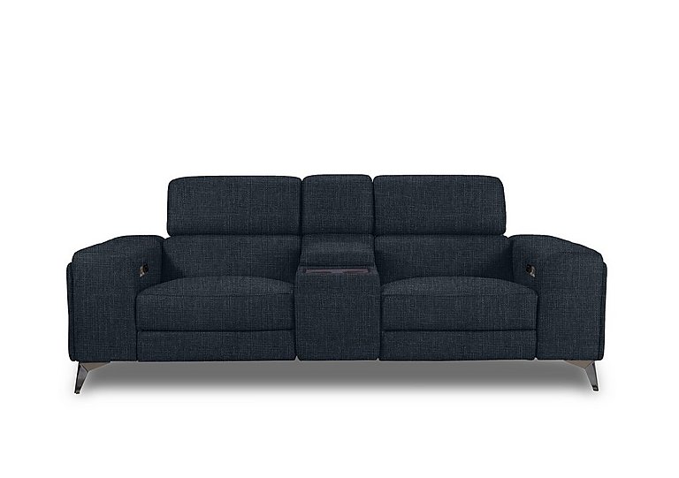 Action Fabric 3 Seater Power Recliner Media Sofa - Black Mica