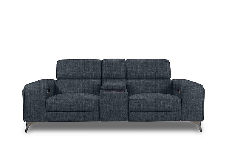 Action Fabric 3 Seater Power Recliner Media Sofa - Halifax Charcoal