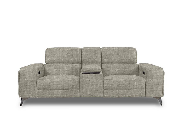 Action Fabric 3 Seater Power Recliner Media Sofa - Halifax Sand