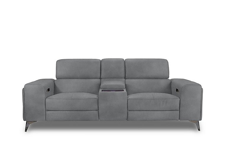 Action Fabric 3 Seater Power Recliner Media Sofa - Velvet Grey